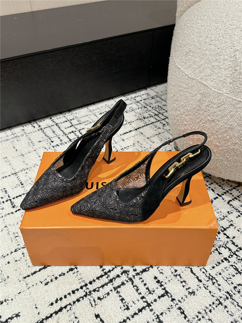 l0vis Vvtt0n sparkle slingback pump 65mm black lace