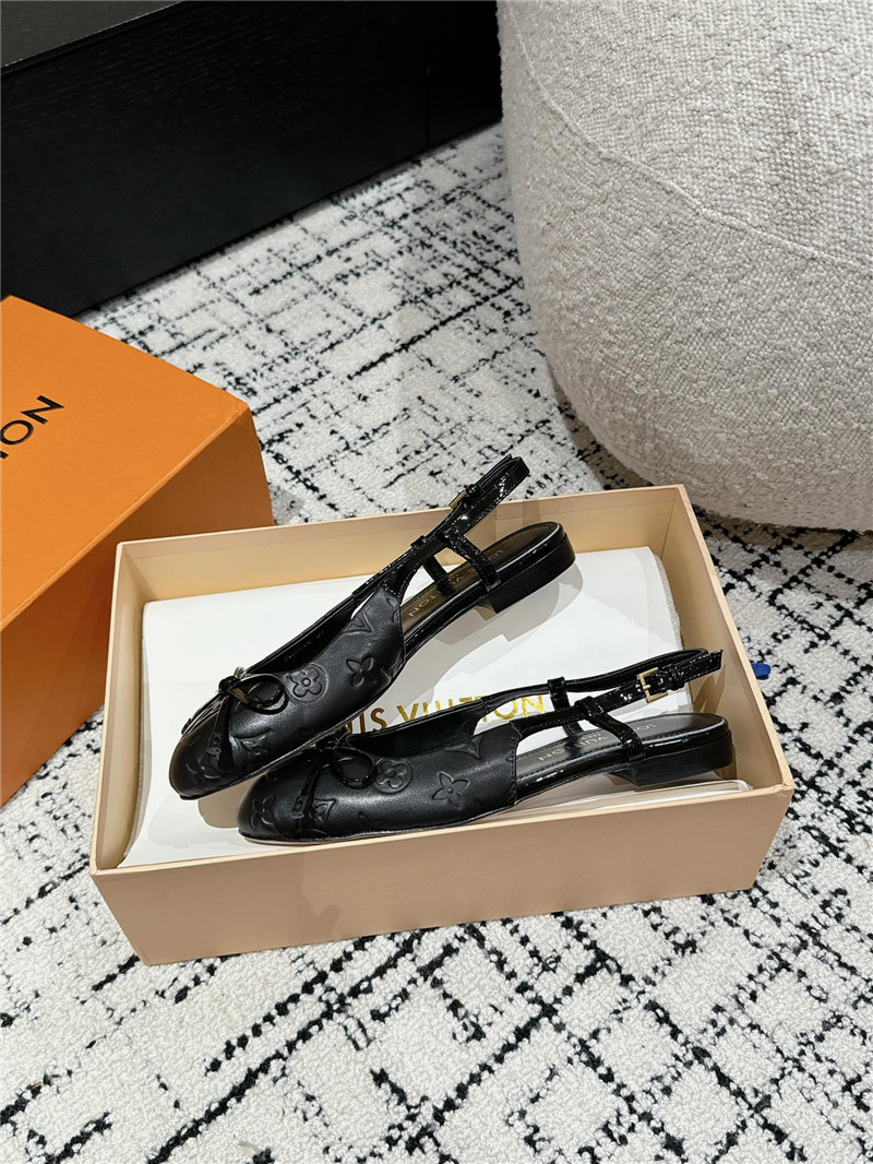 l0vis Vvtt0n nina slingback ballerina black calfskin