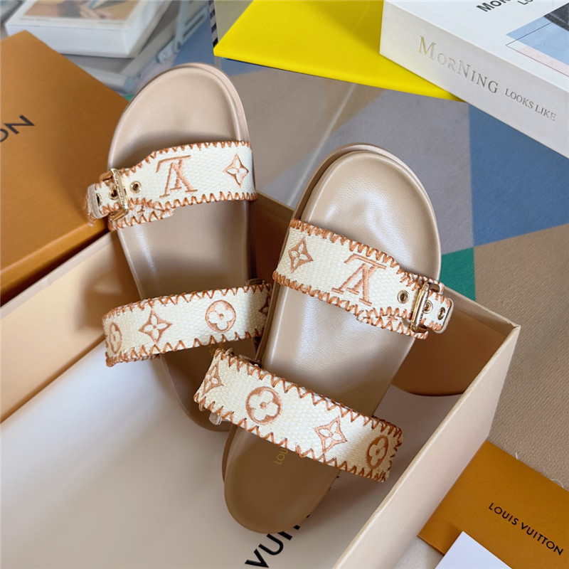 l0vis Vvtt0n bom dia flat comfort mule natural raffia