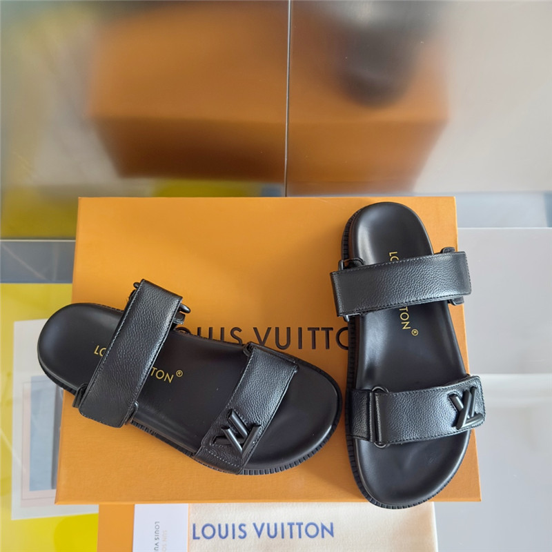 l0vis Vvtt0n bom dia flat comfort mule black calfskin