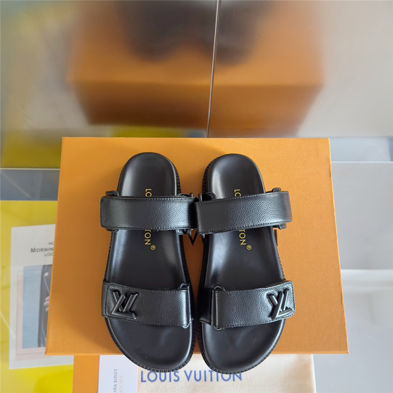 l0vis Vvtt0n bom dia flat comfort mule black calfskin