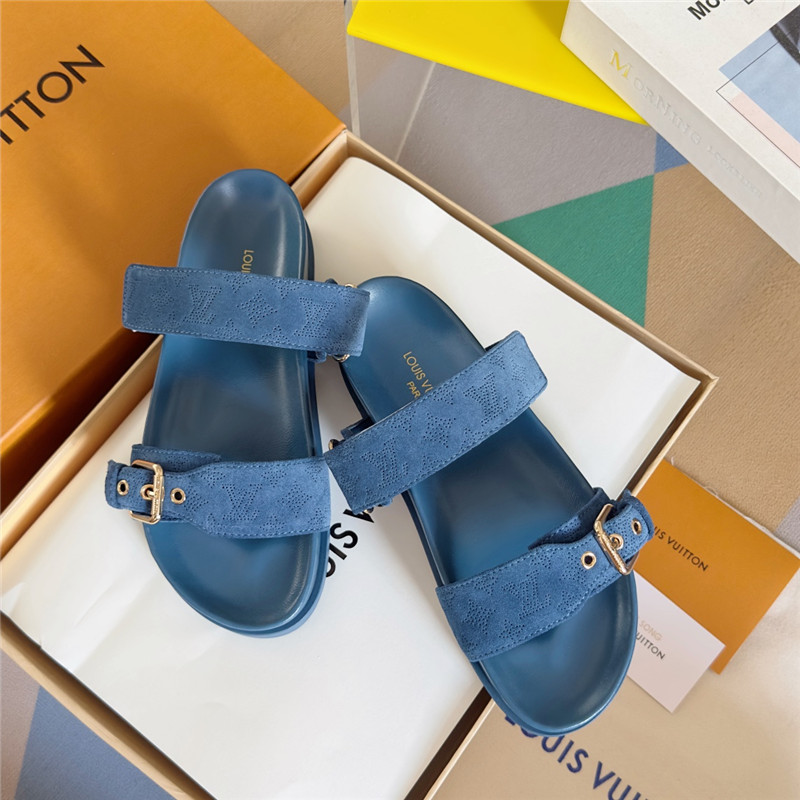 l0vis Vvtt0n bom dia flat comfort mule blue