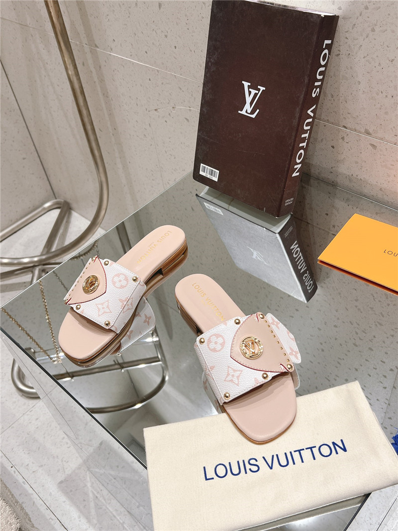 l0vis Vvtt0n lv frame flat mule beige