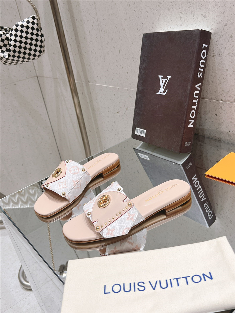 l0vis Vvtt0n lv frame flat mule beige