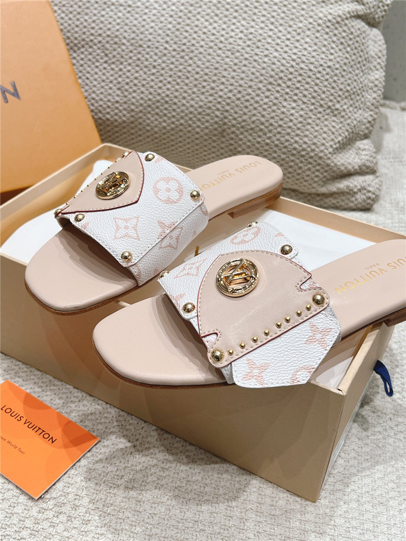 l0vis Vvtt0n lv frame flat mule beige