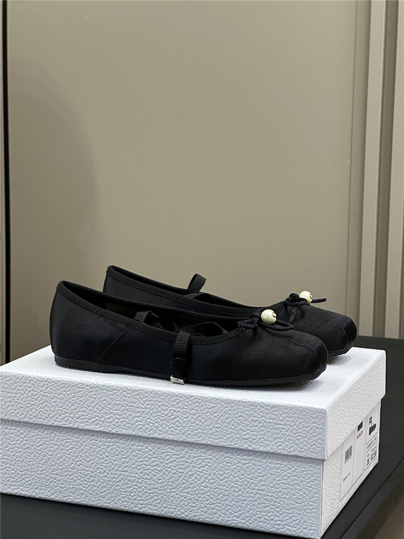 chr1st1an D10r d-joy black satin ballet flats