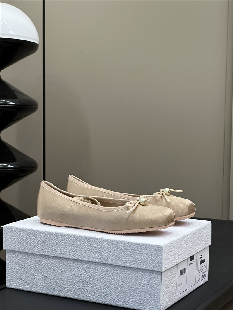 chr1st1an D10r d-joy beige satin ballet flats