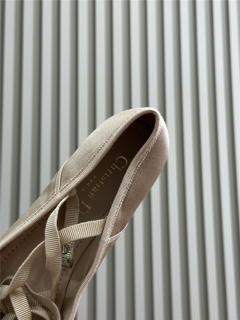 chr1st1an D10r d-joy beige satin ballet flats