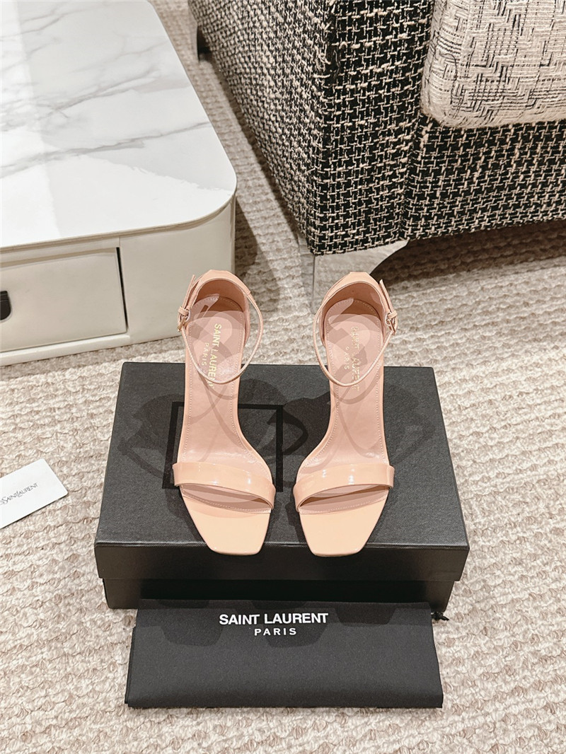 Sa1nt Lau*nt amber sandals nude patent leather