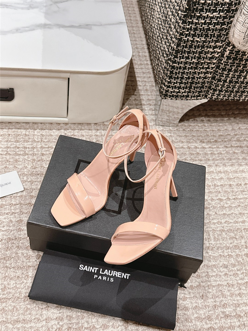 Sa1nt Lau*nt amber sandals nude patent leather