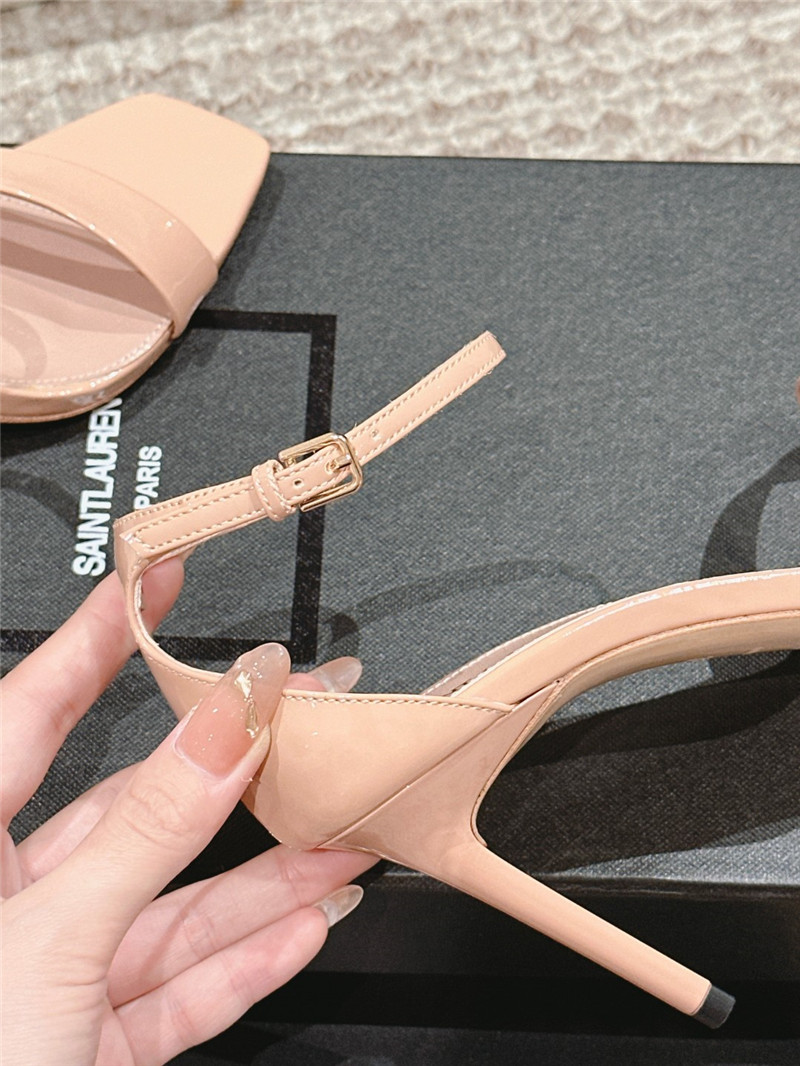 Sa1nt Lau*nt amber sandals nude patent leather
