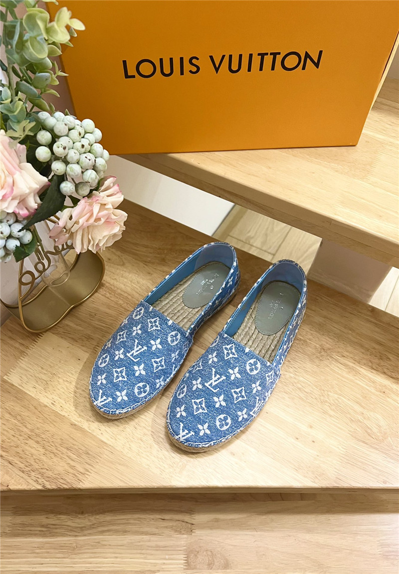 l0vis Vvtt0n bidart espadrilles light blue monogram textile