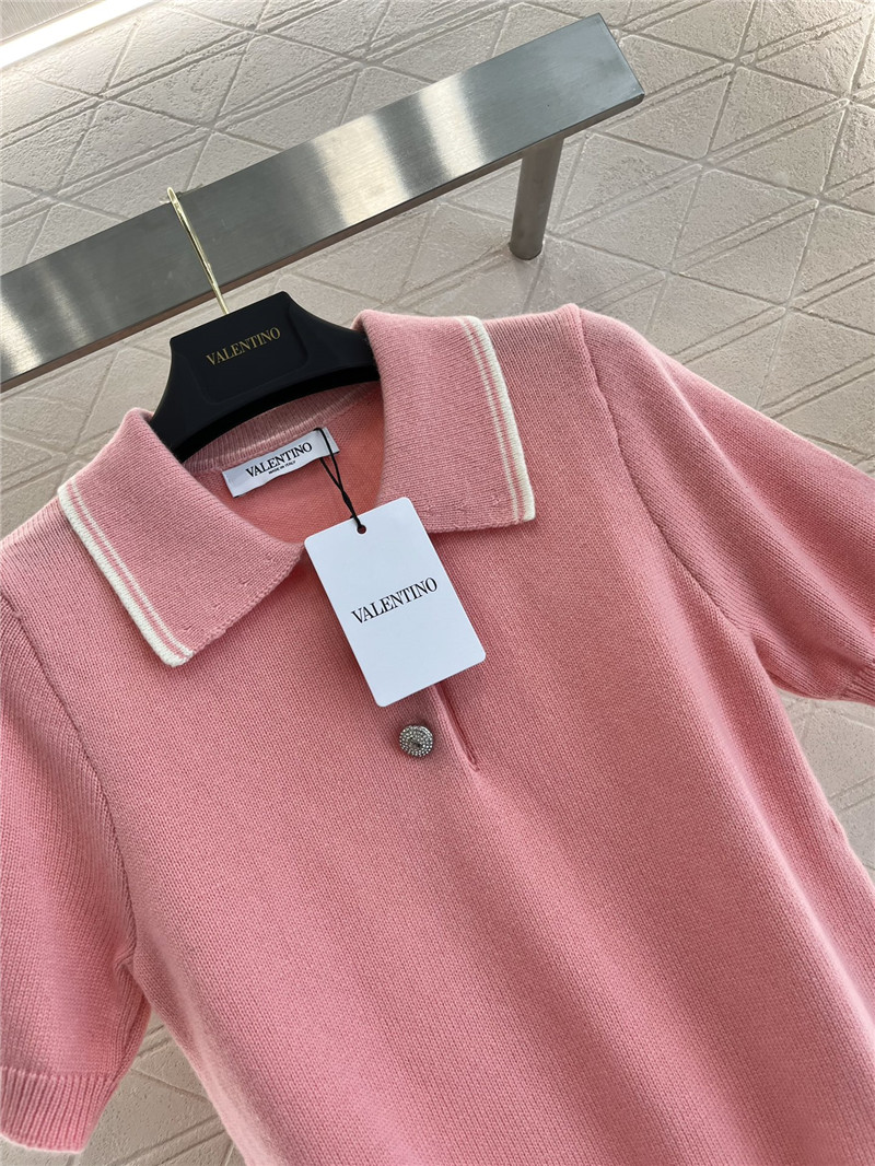 Va1e*ntin0 lapel   knitted top replicas clothes