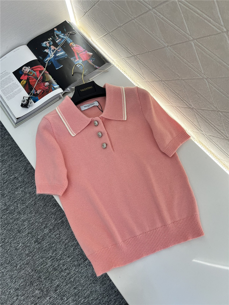 Va1e*ntin0 lapel   knitted top replicas clothes