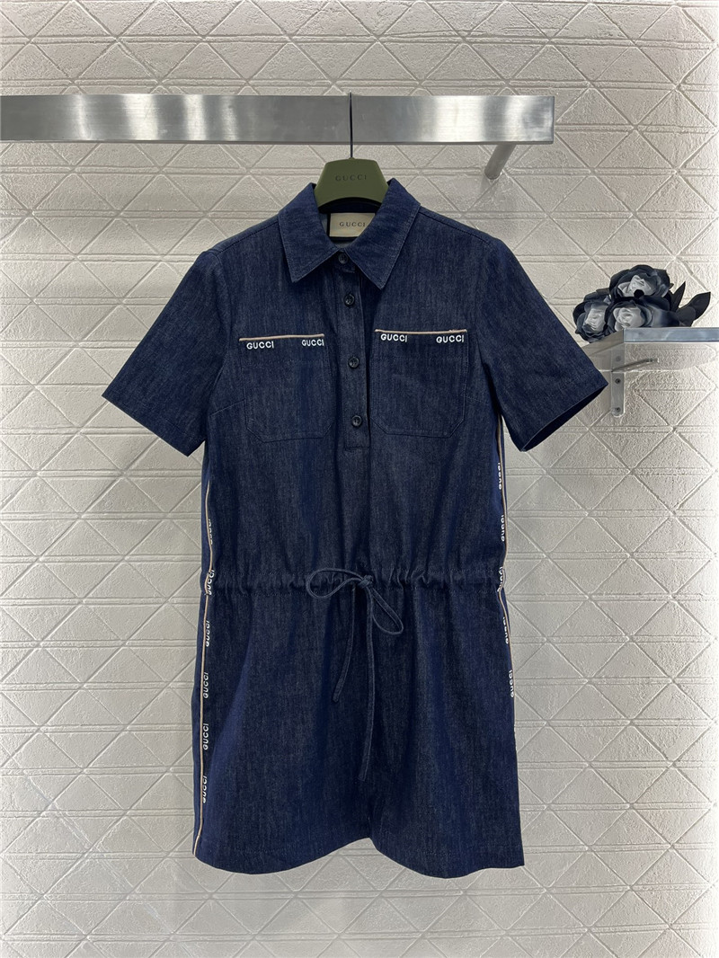 Gvc*1 embroidered denim dress replica d&g clothing