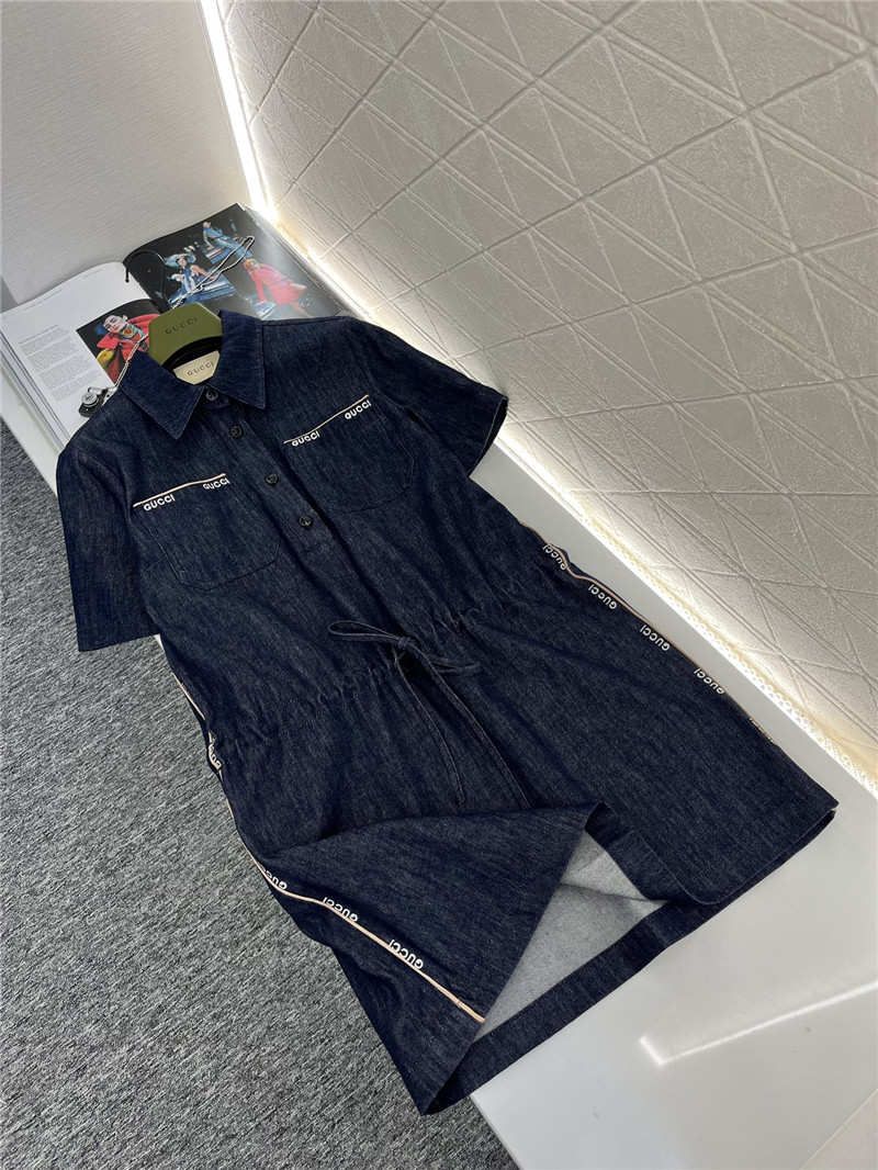 Gvc*1 embroidered denim dress replica d&g clothing