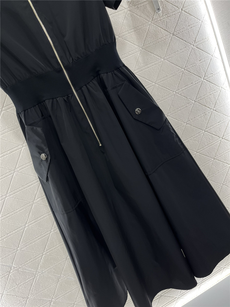 Pra*a zipper short sleeve dress replica clothing sites