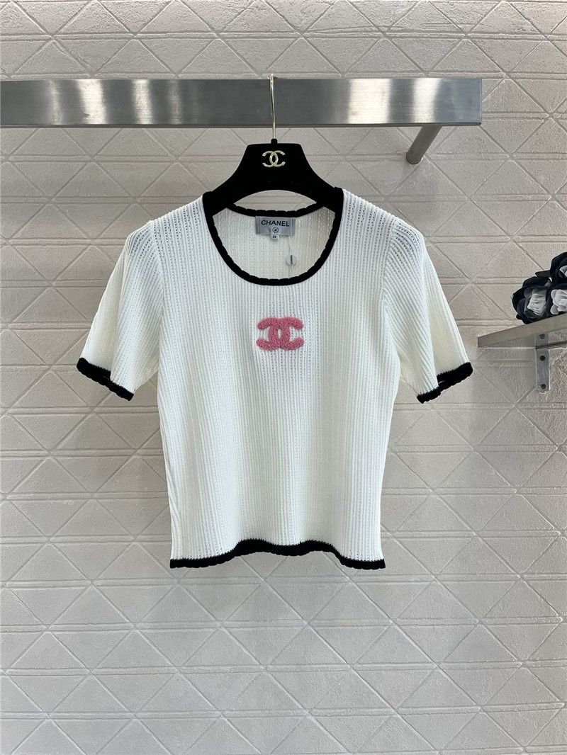 Ch**el crew neck knit short sleeve replica clothing sites