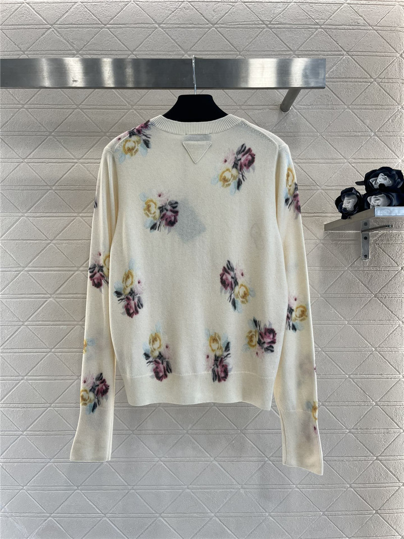 Pra*a floral print wool cardigan