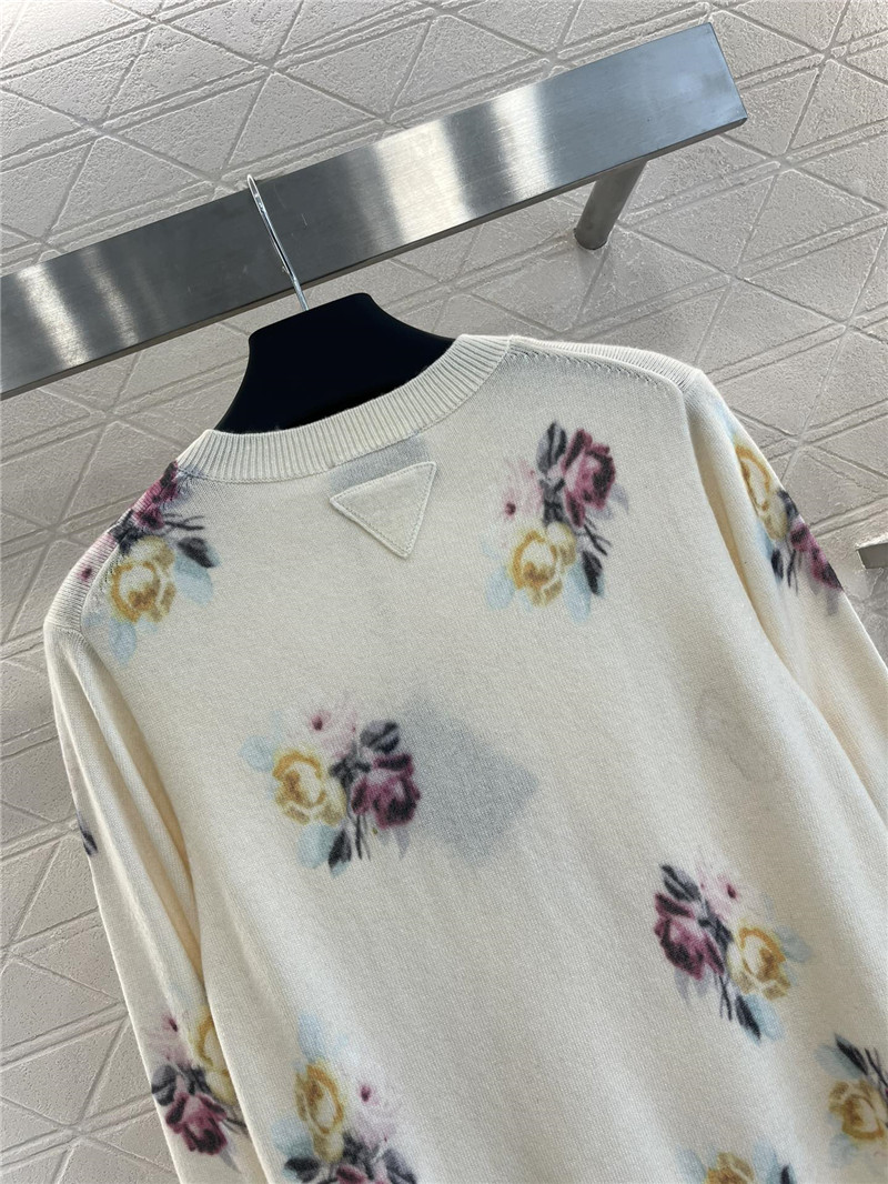 Pra*a floral print wool cardigan