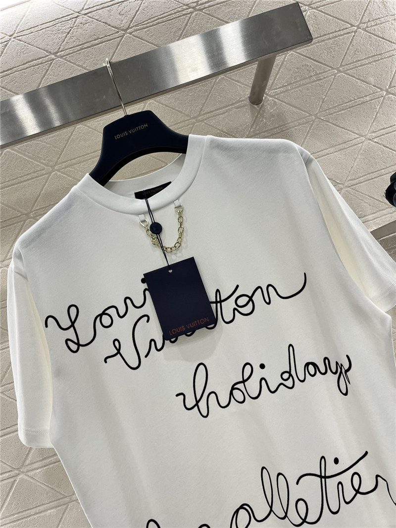 l0vis Vvtt0n lv flocked round neck t-shirt replica clothing sites