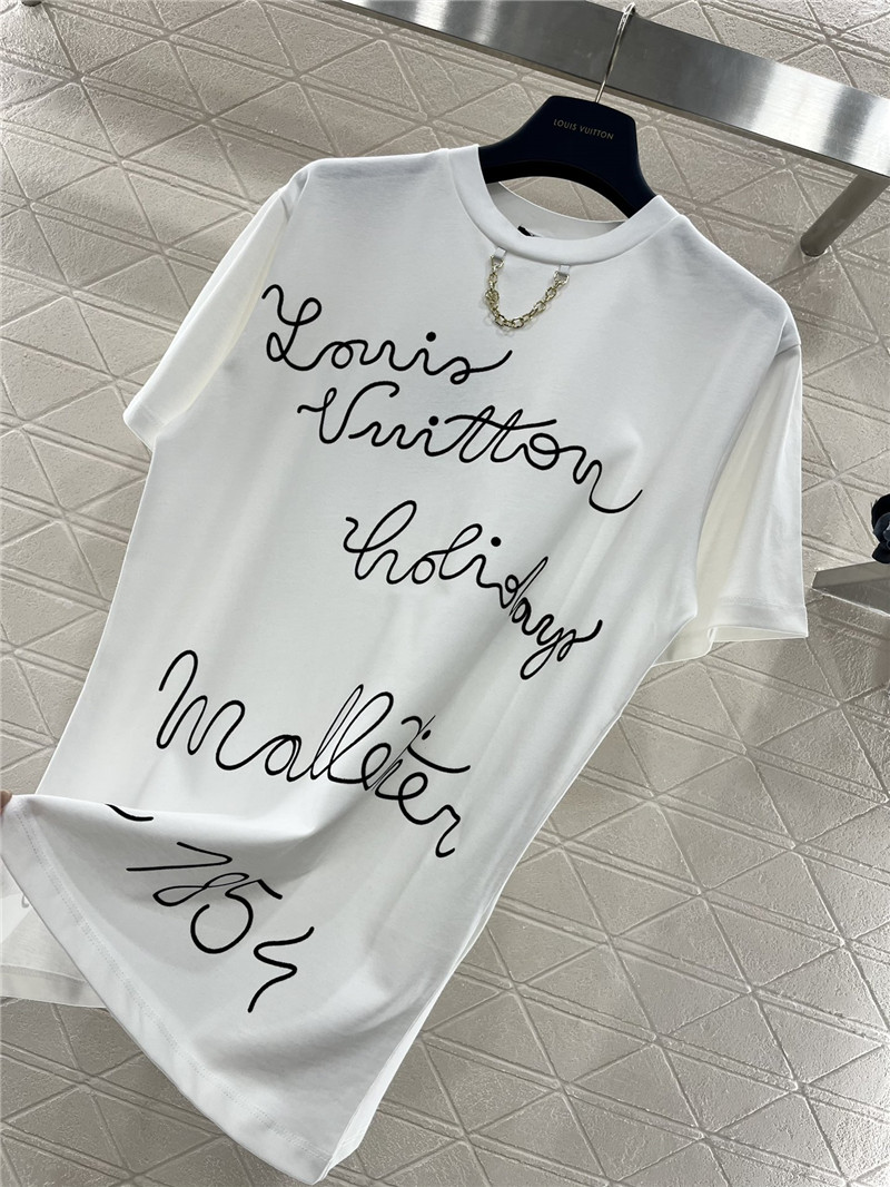 l0vis Vvtt0n lv flocked round neck t-shirt replica clothing sites