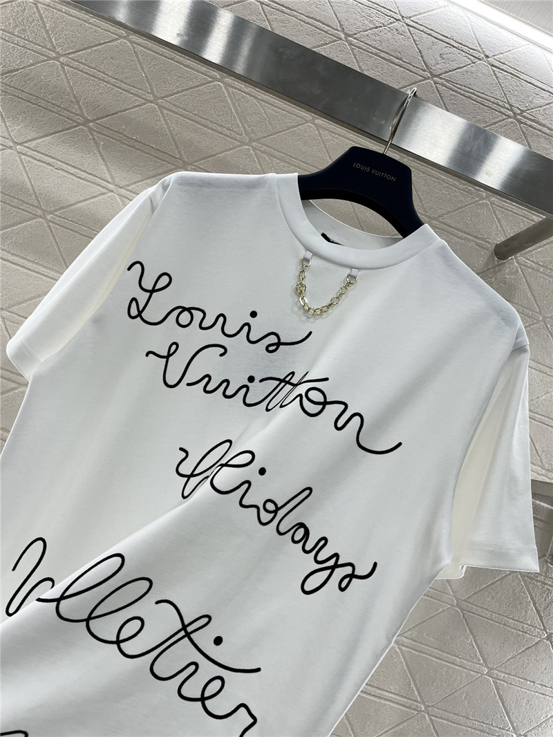 l0vis Vvtt0n lv flocked round neck t-shirt replica clothing sites