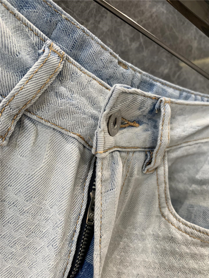 M1um1u letter jacquard ripped straight jeans replicas clothes