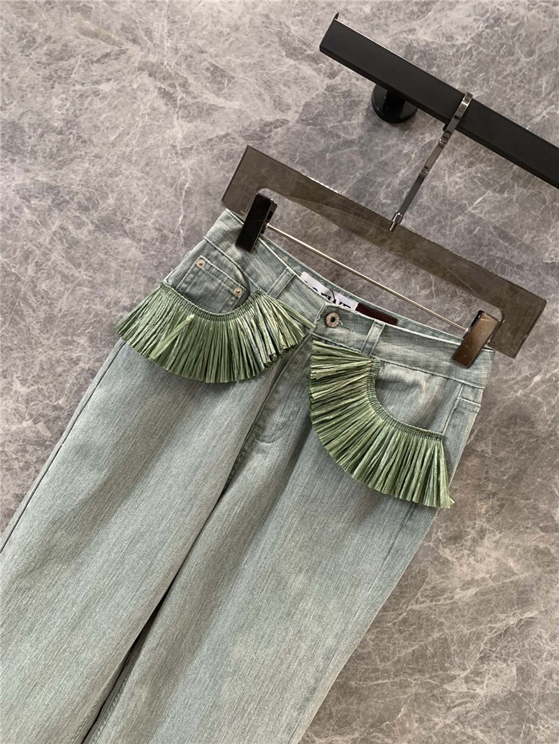 L0ew* fringe denim trousers replica clothing sites