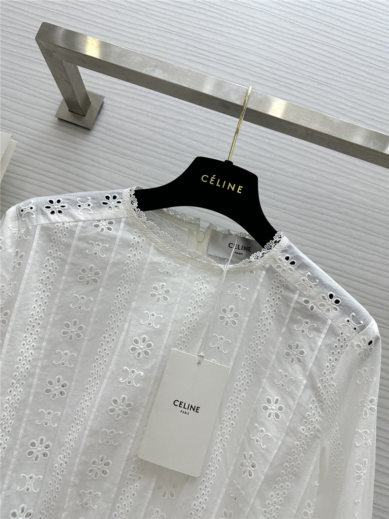 Ce1i*e hollow embroidered arc de triomphe logo top replicas clothes