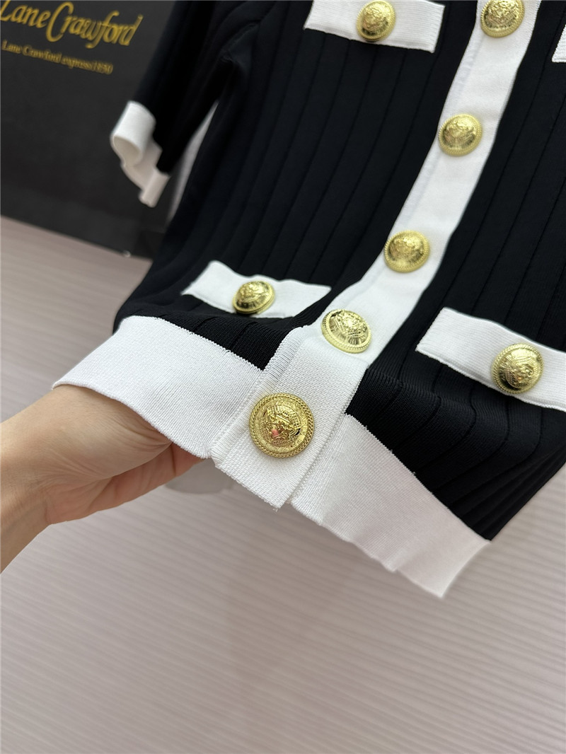 Balmain Black Cropped Cardigan Black