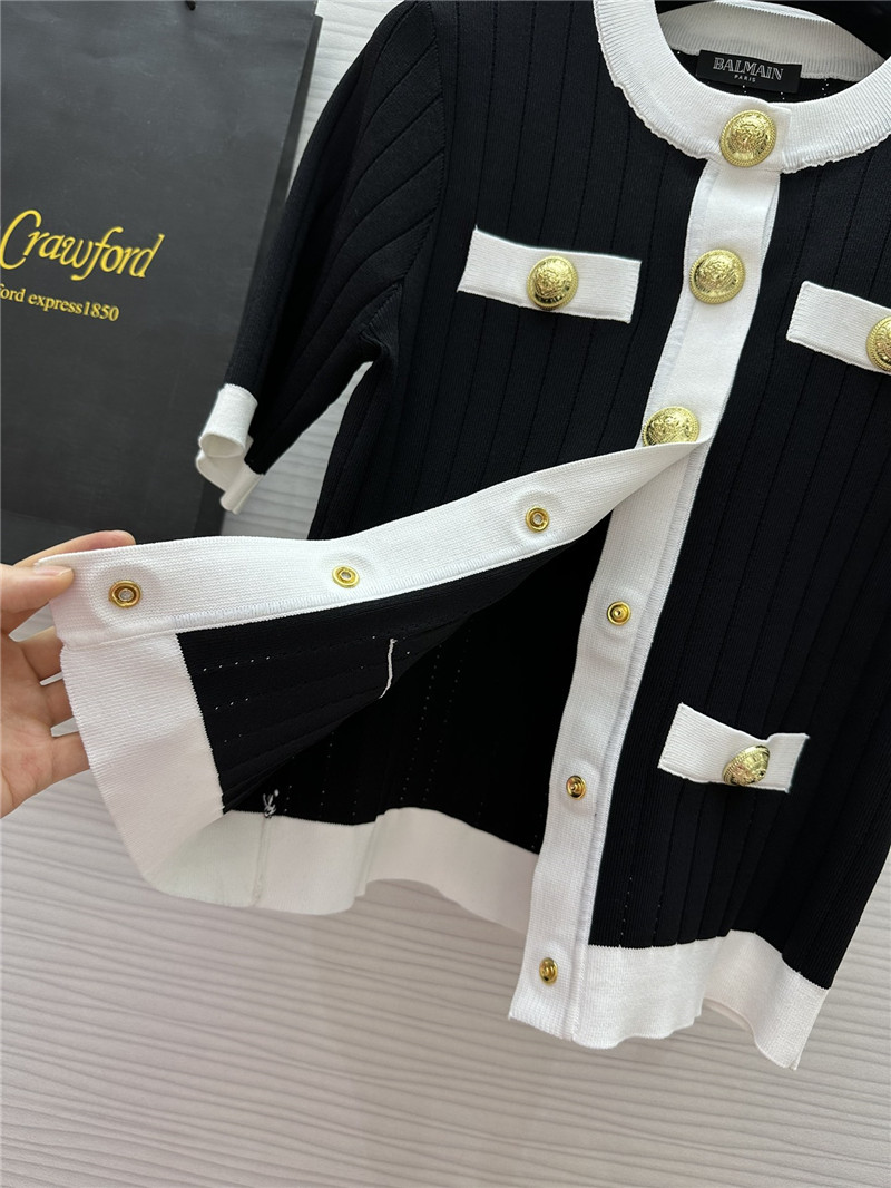 Balmain Black Cropped Cardigan Black