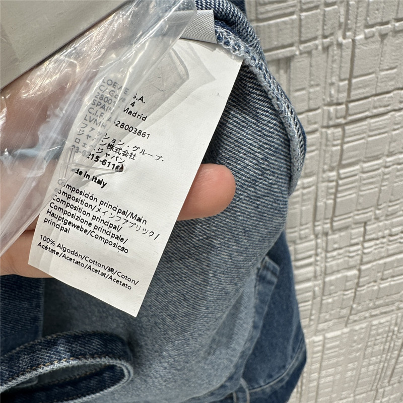 L0ew* vintage denim lapel jacket replica clothes