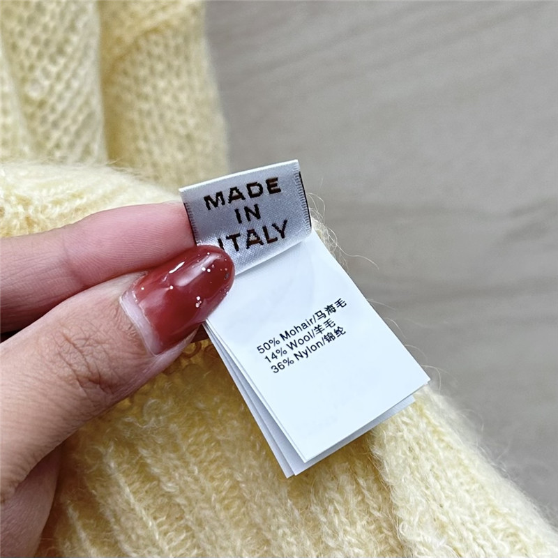 BC V-Neck Sequin Mohair Cardigan Yellow