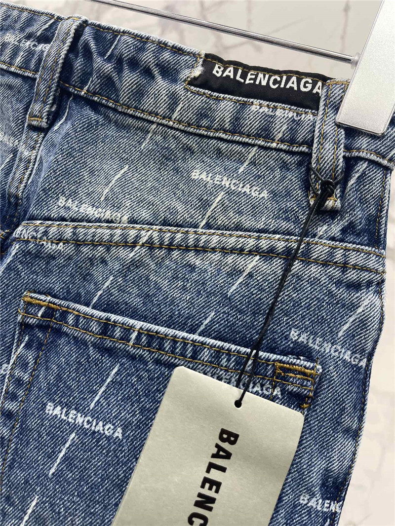 Ba1en*iaga diagonal stripe logo denim skirt replicas clothes
