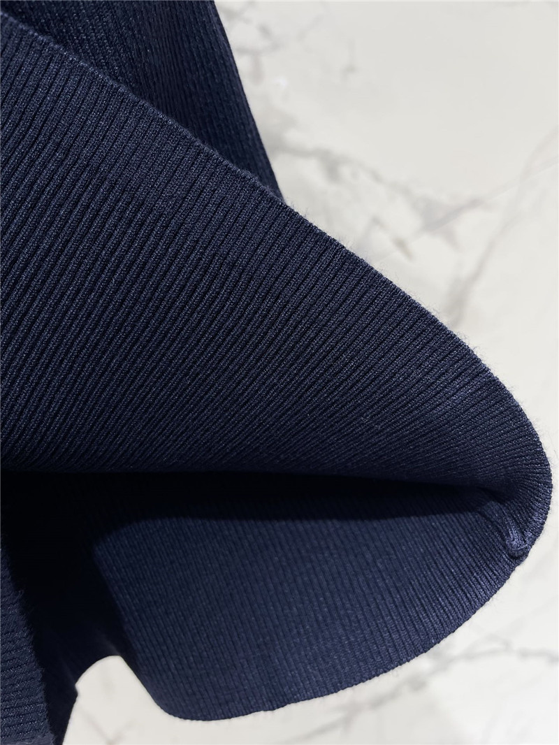 D10r navy blue short-sleeved knit polo shirt