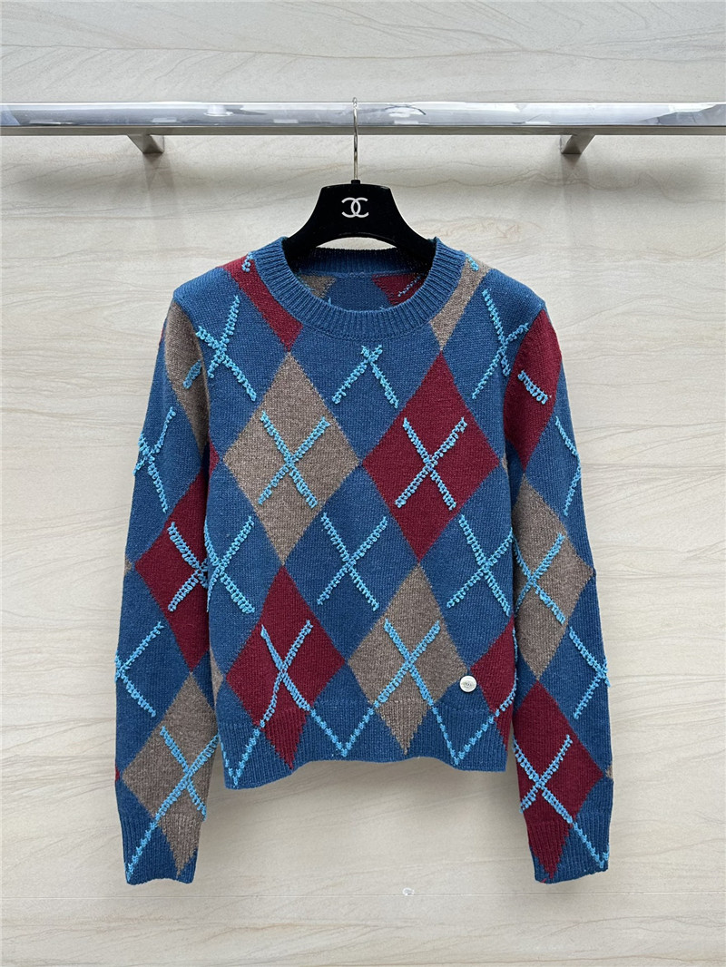 Ch**el knitted crew neck top replica designer clothes