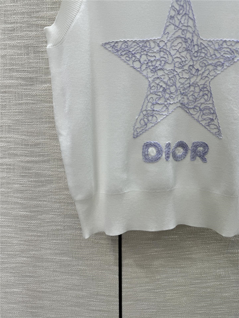 D10r embroidered five-pointed star knitted vest replicas clothes