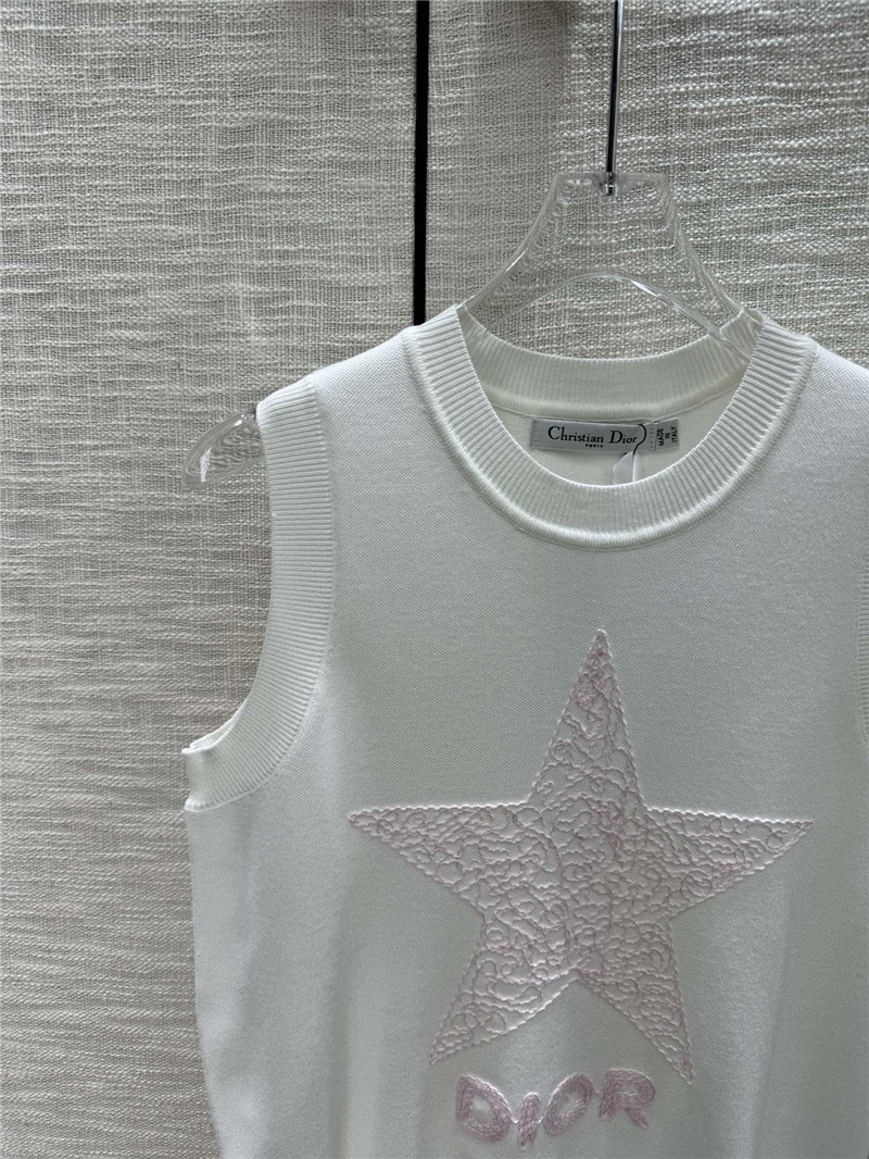D10r embroidered five-pointed star knitted vest replicas clothes