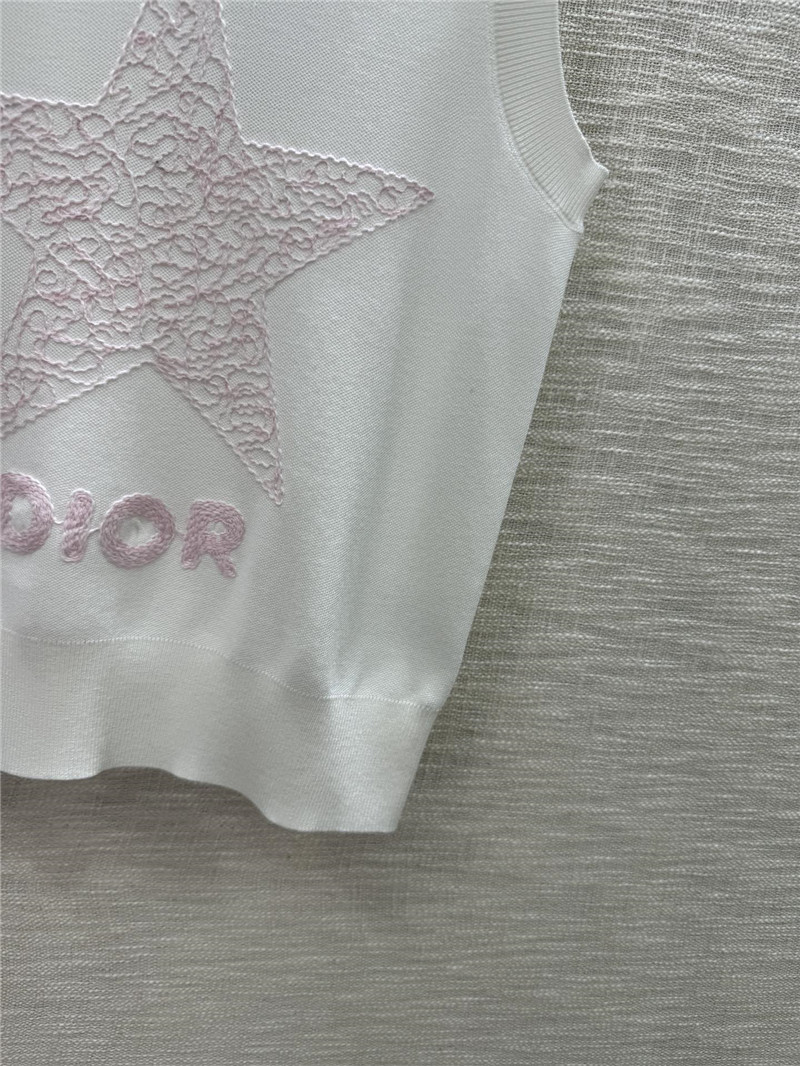 D10r embroidered five-pointed star knitted vest replicas clothes