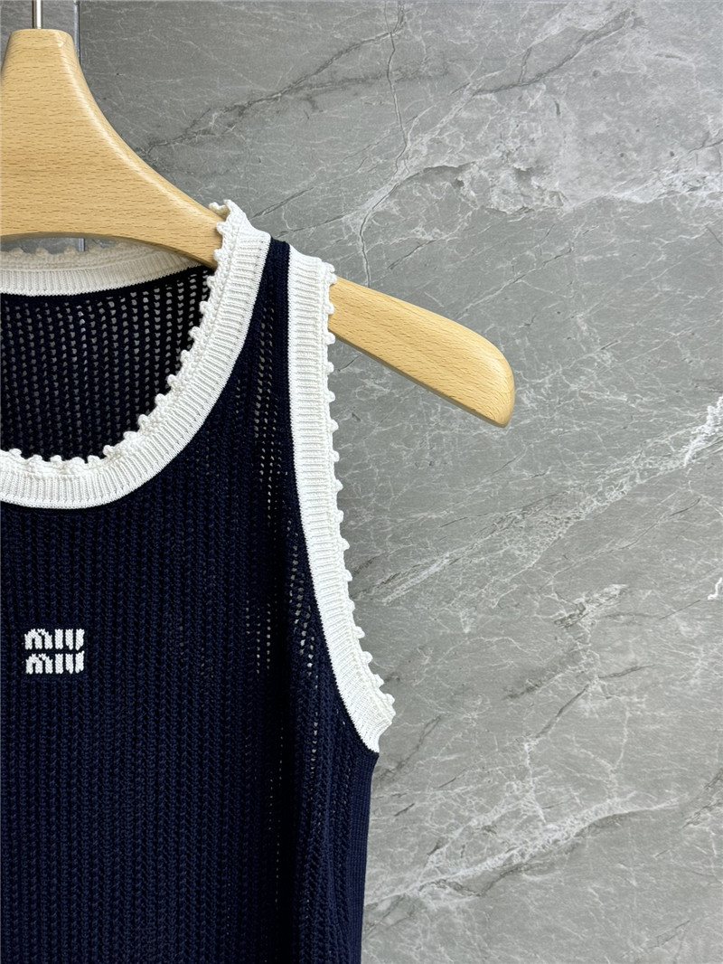 M1um1u colorblock hollow vest dress replica d&g clothing