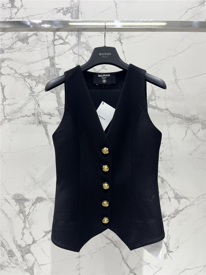 Balmain gold button sleeveless vest replicas clothes