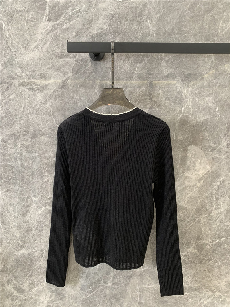 Miu Miu Logo V-Neck Cardigan in Black