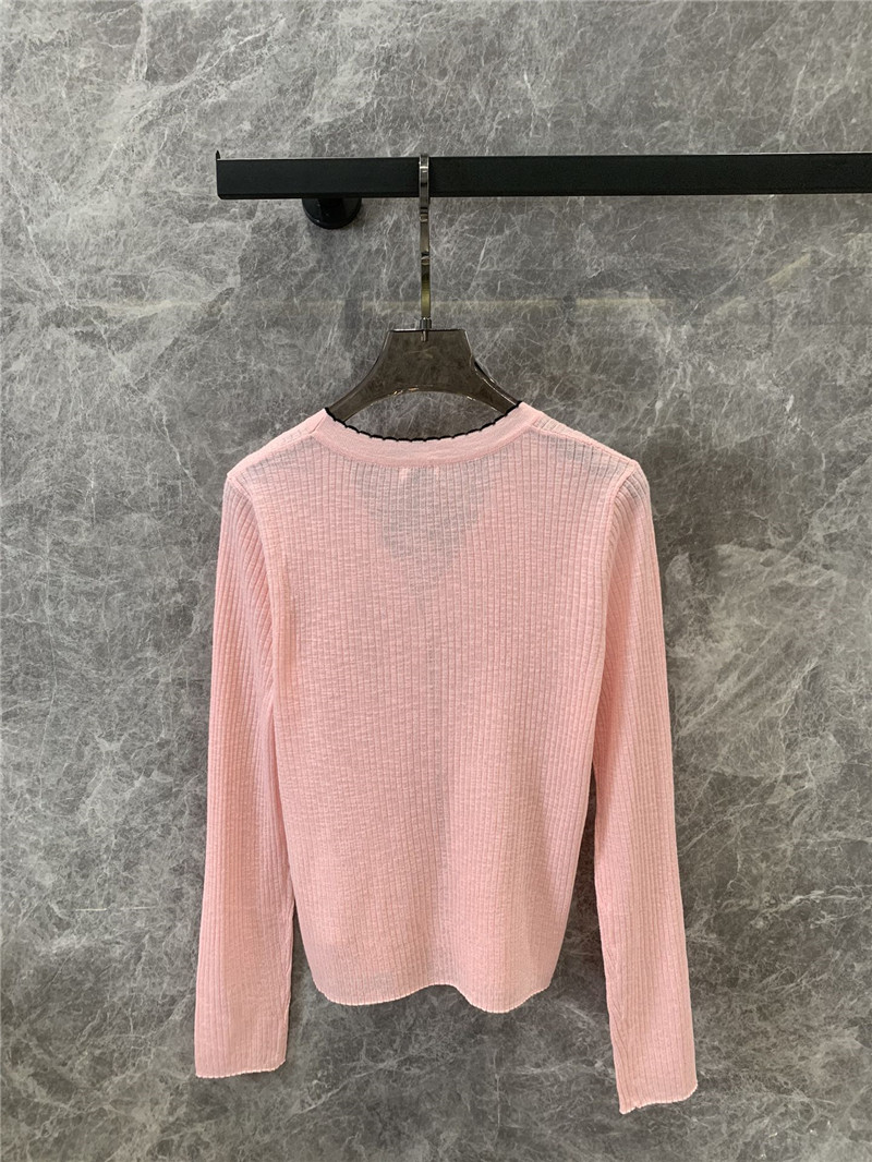 Miu Miu Logo V-Neck Cardigan in Pink