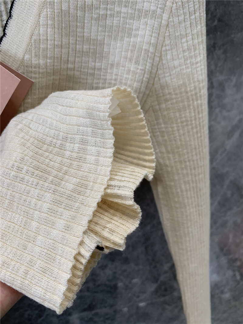 M1um1u micro logo v-neck lace knitted cardigan replicas clothes