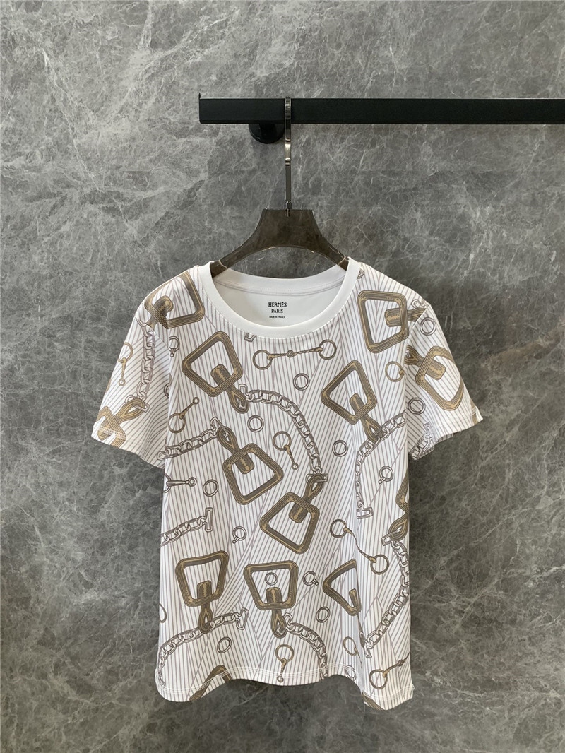 H**me5 chain print round neck short-sleeved t-shirt replica clothes