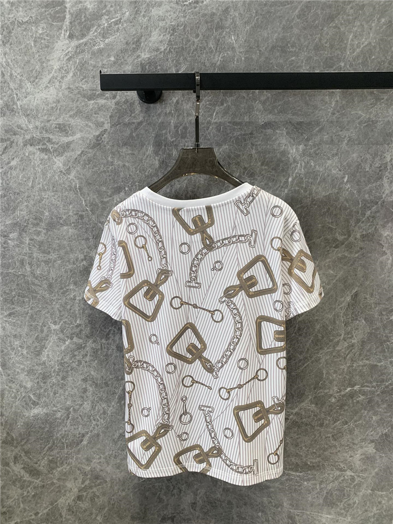 H**me5 chain print round neck short-sleeved t-shirt replica clothes