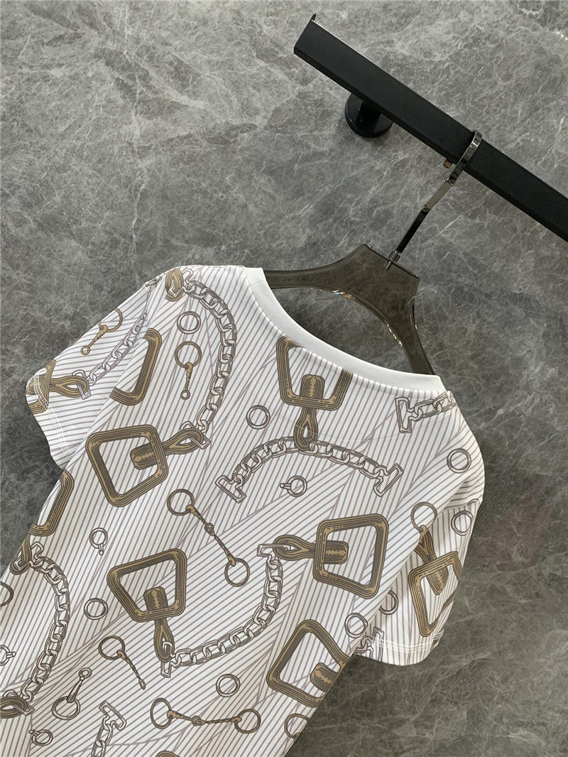 H**me5 chain print round neck short-sleeved t-shirt replica clothes