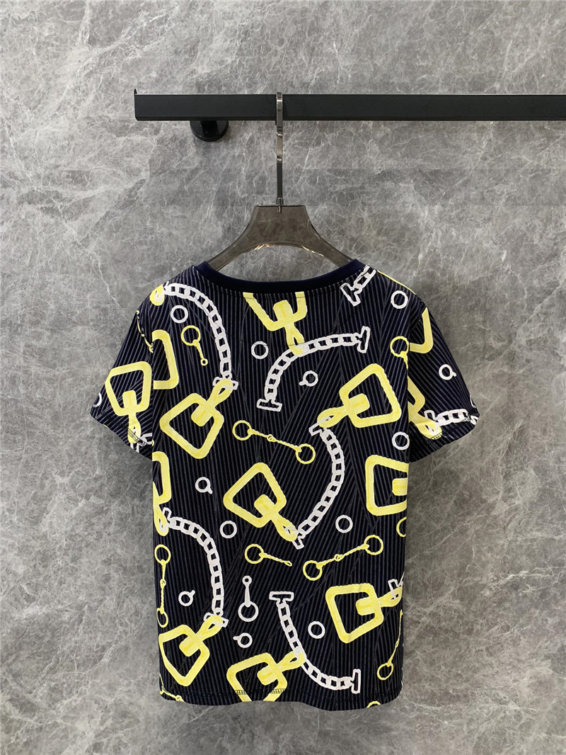 H**me5 chain print round neck short-sleeved t-shirt replica clothes