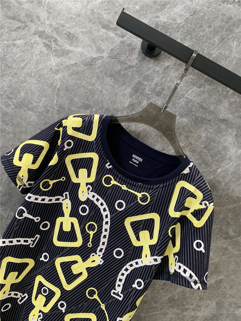 H**me5 chain print round neck short-sleeved t-shirt replica clothes